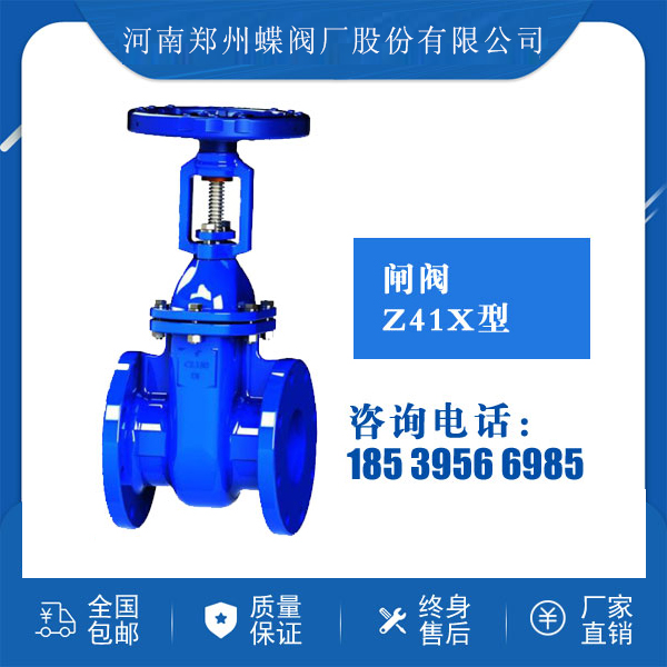 大口径铸铁法兰闸阀Z41X-16弹性座封闸阀明杆软密封